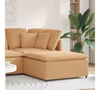 Mangloder - Canapé modulaire - Repose-pieds - Beige - 100 x 100 x 48 cm - Assise en textilène - Cadre en métal - Tissu aspect laine d'agneau - Rembourrage en mousse - Pour salon et canapé d'appoint