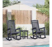 Mangloder Chaise à Bascule Bleu Marine en polyéthylène pour Jardin terrasse Balcon, Fauteuil Confortable avec accoudoir et Dossier, siège Relax empilable pour détente en extérieur
