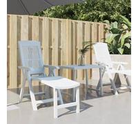 Mangloder Chaise Longue Blanche Pliante en Plastique résistante aux intempéries pour Jardin terrasse Balcon Piscine Chaise Relax inclinable avec Repose-Pieds et Dossier réglable pour farniente et
