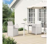 Mangloder Chaises de Jardin Pliables 2 pcs Blanc et Gris Clair en PP avec Dossier inclinable et accoudoir pour terrasse Balcon extérieur Repas détente Confort Durable