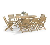 Mangloder Chaises Pliables de Jardin en Bois Massif d'acacia Lot de 6 avec accoudoirs et Dossier Design à Lattes pour terrasse Balcon Patio extérieur Confort et détente