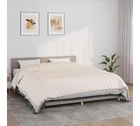 Mangloder Couverture lestée crème claire 235 x 290 cm 15 kg en coton matelassé doux avec perles de verre pour lit, canapé et chambre à coucher, respirante, douillette, confortable