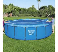 Mangloder Couverture Solaire pour Piscine de 549 cm Bestway Flowclear Protection Thermique et débris Piscine Hors-Sol Bleu pour Entretien et sécurité en extérieur