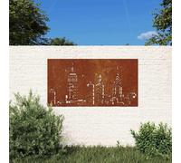 Mangloder Décoration murale de jardin en acier Corten - 105 x 55 cm - Aspect rouille - Pour clôture et mur extérieur - Résistant aux intempéries - Montage facile - Art mural moderne pour terrasse et