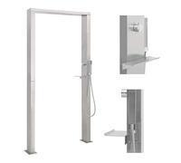 Mangloder Douche d'extérieur Multifonction en Acier Inoxydable avec système Pluie Cascade Massage et douchette à Main pour Espace Piscine ou Jardin, Design Moderne et Durable