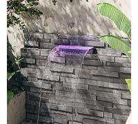 Mangloder Élément cascade avec LED RVB en acrylique - 45 cm - Fontaine cascade - Éclairage pour jardin, terrasse, balcon, extérieur et intérieur - Décoration de détente