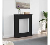 Mangloder Encadrement de cheminée en chêne Noir 75 x 20 x 87,5 cm Bois d'ingénierie pour Foyer électrique, Protection Murale, Rangement Pratique, idéal pour décoration intérieure