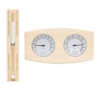 Mangloder Ensemble d'accessoires de sauna en pin massif 2 en 1 thermomètre et hygromètre avec sablier de 15 minutes pour sauna, bain à vapeur, infusion et bien-être 26,5 x 14 x 3 cm