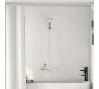 Mangloder Ensemble de douche chromé avec douchette à main, douche à effet pluie, 5 types de jet, fonction d'économie d'eau, haute pression, anticalcaire, fixation universelle 1/2", design moderne