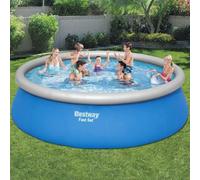 Mangloder Ensemble de Piscine Gonflable Ronde Bestway Fast Set 457x122 cm avec Pompe Filtration échelle Couverture et bâche pour baignade familiale en extérieur