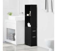 Mangloder Ensemble mobilier Salle de Bain chêne Noir Bois d'ingénierie Montage Mural avec tiroir étagères pour Rangement casier Armoire vestiaire Bureau Chambre Salon Cuisine