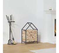 Mangloder Étagère à bûches Anthracite en acier laminé à froid 40 x 25 x 60 cm Charge maximale 100 kg Étagère à bûches pour bois de chauffage Panier à bois de chauffage Support empilable Rangement