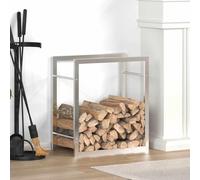 Mangloder Étagère à bûches de cheminée en acier inoxydable - 50 x 28 x 56 cm - Pour l'intérieur et l'extérieur - Abri à bois avec support mural - Aide à l'empilage pour un rangement ordonné du bois