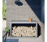 Mangloder Étagère à bûches en acier galvanisé - 100 x 40 x 60 cm - Rangement pour bois de chauffage pour cheminée, four, foyer, jardin et terrasse, organisateur stable pour bois sec