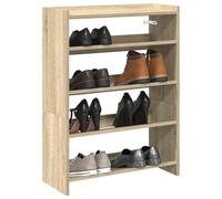Mangloder Étagère à Chaussures en Bois d'ingénierie chêne Sonoma 60x25x81 cm pour Rangement d'entrée, Placard, penderie, Chambre, Support modulable et Support pour Bottes, Sandales, Baskets