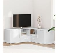 Mangloder Étagère d'angle blanche en bois - 200 x 40 x 45 cm - Armoire à commode - Buffet haut - Meuble bas - Vitrine - Étagère de rangement pour salon, chambre à coucher, couloir, bureau