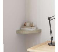 Mangloder Étagère d'angle Flottante en MDF chêne 25x25x3,8 cm avec Support métallique Robuste pour décoration, Rangement Livres, Cadres Photos, Plantes et bibelots dans Salon, Chambre ou Cuisine
