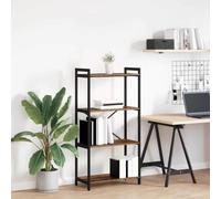 Mangloder Étagère en Bois Ancien 60 x 30 x 120 cm avec Cadre en Acier Noir pour Rangement intérieur Bureau Salon Chambre Meuble bibliothèque Robuste