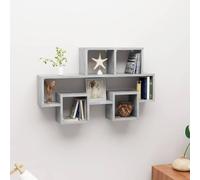 Mangloder Étagère murale en forme de voiture, gris béton, 82 x 15 x 51 cm, planche flottante pour salon, chambre à coucher, bureau, peu encombrant, avec étagère ouverte pour livres, plantes