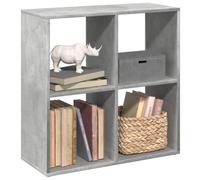 Mangloder Étagère séparatrice de pièce Gris béton 69,5x29x69,5 cm en Bois d'ingénierie avec 4 Compartiments modulables pour Salon Bureau Chambre et entrée