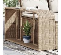 Mangloder Étagères de Rangement 2 pcs Beige en résine tressée Durable pour Espace extérieur, Jardin, Piscine ou Spa, avec Cadre en Acier Robuste