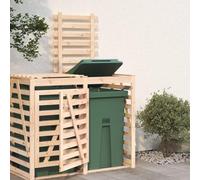 Mangloder Extension de boîte à poubelles en pin massif 78 x 91,5 x 128,5 cm, porte unique verrouillable, toit rabattable, ventilation pour 2 à 4 poubelles dans le jardin et l'extérieur