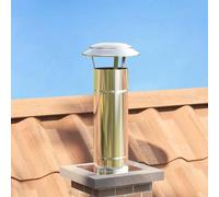 Mangloder Extension de cheminée en acier inoxydable argenté 25 x 25 x 65 cm avec housse de pluie pour cheminée extérieure polie légère résistante aux intempéries Convient pour jardin et terrasse