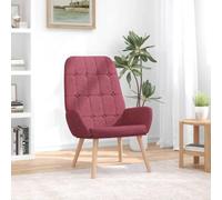 Mangloder Fauteuil Relaxant en Tissu Rouge vin, Structure métal et Bois, Assise rembourrée Ergonomique 70x77x94 cm, accoudoirs Confortables pour Salon Bureau Chambre Lecture
