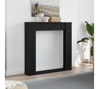 Mangloder Habillage de cheminée en chêne Noir 100 x 20 x 100 cm Bois d'ingénierie pour Foyer électrique, décoration élégante, sécurité Accrue, Montage Mural Inclus