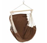 Mangloder Hamac Marron 185 x 125 cm pour extérieur Jardin terrasse Balcon Support en Bois Robuste, Suspension Confortable pour détente Sieste Lecture Camping Voyage