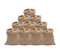 Mangloder Lot de 10 sacs en jute 60 x 105 cm en 100 % jute avec 220 g/m² durables et polyvalents pour le rangement, le transport, la décoration, la maison et le jardin, parfaits pour les vacances, les