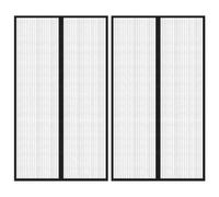 Mangloder Lot de 2 moustiquaires aimantées en polyester pour porte de balcon et chambre à coucher Fermeture automatique avec bande Noir 200 x 80 cm