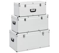 Mangloder Lot de 3 coffres de rangement en aluminium argenté et bois ABS - Boîte à outils portable - Organiseur pour garage, cave, atelier