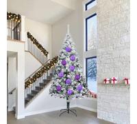 Mangloder Lot de 4 décorations de sapin de Noël XXL - Violet - En plastique - Décoration moderne incassable - Pour Noël, l'Avent - Intérieur et extérieur - Décoration pour sapin et fenêtre