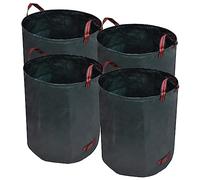 Mangloder Lot de 4 sacs poubelle vert foncé 67 x 76 cm, capacité 272 l, 150 g/m², en polyéthylène, indéchirable, imperméable, sac à déchets de jardin avec 3 poignées de transport et double couture