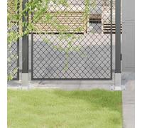 Mangloder Lot de 4 supports de poteau carrés en acier galvanisé à chaud pour poteaux de clôture, terrasse, jardin, bois, métal, WPC, fixation stable et montage sûr à l'extérieur Argenté 71 x 71 mm