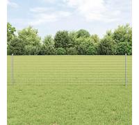 Mangloder Lot de 5 poteaux de clôture encastrés en acier revêtu par pulvérisation - 100 cm - Argenté - Pour jardin, terrasse, extérieur - Avec fixation et montage pour clôture en bois, métal, WPC