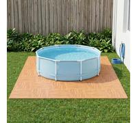 Mangloder Lot de 50 tapis de protection de sol de piscine en mousse EVA et bois de 18 m² modulaire pour piscine de jardin, piscine hors-sol et jacuzzi, antidérapant, facile à nettoyer