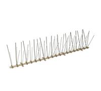 Mangloder Lot de 6 pics anti-oiseaux en plastique et acier inoxydable - 3 m de long - 5 rangées - Pour jardin, balcon, terrasse, grenier et voiture - Protection contre les pigeons, chats, martres
