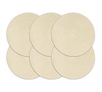 Mangloder Lot de 6 sets de table ronds en coton naturel - 38 cm - Lavables - Antidérapant - Facile d'entretien - Pour table à manger, cuisine, salle à manger, jardin, assiettes, décoration