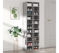 Mangloder Meuble à Chaussures Sonoma Gris 54x34x183 cm en Bois d'ingénierie avec 22 Compartiments pour Rangement organisé dans entrée, Chambre ou Dressing, Support Pratique, Module empilable