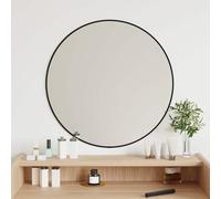 Mangloder Miroir mural rond noir Ø 60 cm en verre et cadre en PVC de 4 mm d'épaisseur pour couloir, salle de bain, chambre à coucher, salon, vestiaire, design moderne avec réflexion claire