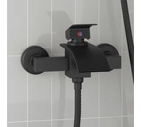 Mangloder Mitigeur de douche noir 1/2" - Design moderne - Régulateur d'eau haute pression avec type de jet réglable pour salle de bain et salle de sport - Laiton durable - Montage facile - Protection