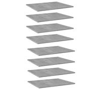 Mangloder Panneaux de bibliothèque 8 pcs Gris béton 60x50x1,5cm aggloméré pour Meuble de Rangement Salon Bureau Chambre avec Compartiments et niches