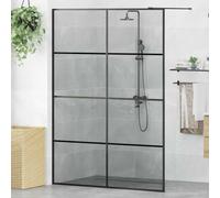 Mangloder Paroi de douche Walk-in noire 140 x 195 cm avec verre trempé, profilés réglables, paroi de baignoire moderne, protection contre les éclaboussures, paroi en verre durable pour l'intérieur