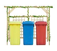 Mangloder Pergola de Jardin en Bois de pin imprégné pour poubelles triples, Support Plante grimpante, Structure extérieure Robuste, idéale pour terrasse, Patio ou allée