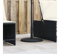Mangloder - Pied de parasol rond - 12 kg - Noir - Motif rotin - Pour mât de 38 à 48 mm - Avec pince - Pour jardin, balcon, terrasse et plage