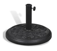 Mangloder Pied de parasol rond en résine et acier, base de 9 kg avec fixation remplible, adaptateur pour barre de 38 à 48 mm, résistant aux intempéries pour jardin, balcon, terrasse, plage