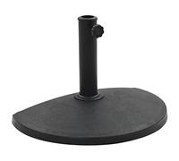 Mangloder Pied de parasol semi-circulaire noir en polyrésine 9 kg avec tube de 57 mm, adaptateur pour 38 et 48 mm, résistant aux intempéries, pour jardin, balcon, terrasse et extérieur