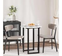 Mangloder Plateau de table rond blanc brillant Ø 60 cm en bois d'ingénierie robuste pour extérieur moderne, support convivial, décoration terrasse, mobilier durable et facile à entretenir
